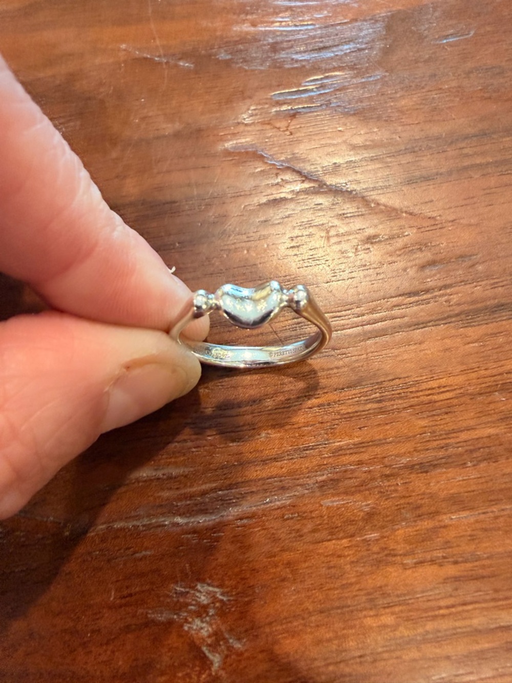 Tiffany & Co. Sterling Silver Bean Mini Ring - Silver - Picture 3 of 3